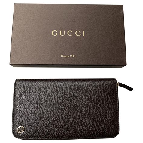 brown gucci wallet with gold g clasp|Gucci wallet black leather.